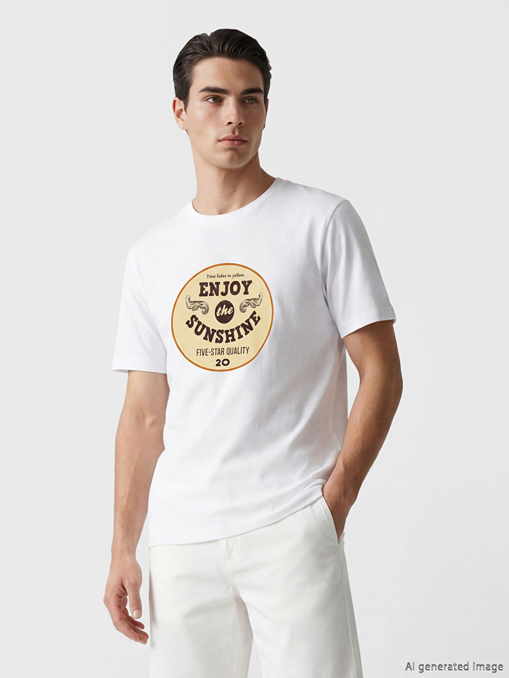 Crew Neck Printed Jersey Men's T-Shirt