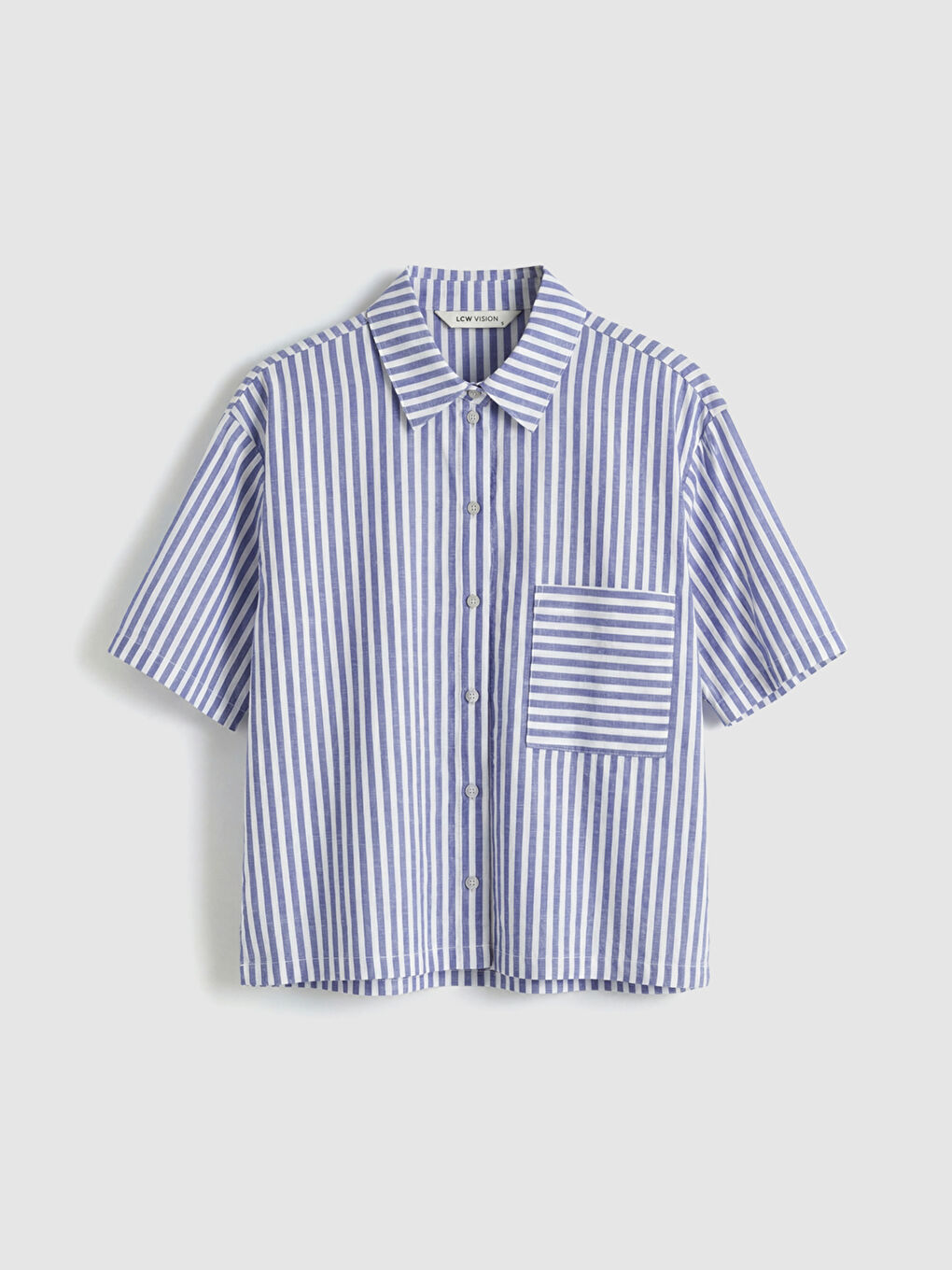 Ριγέ Πουκάμισο Όψης Λινού για Γυναίκες-5