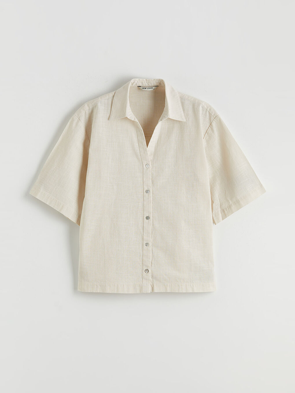 Oversize Linen-Look Women's Shirt-5