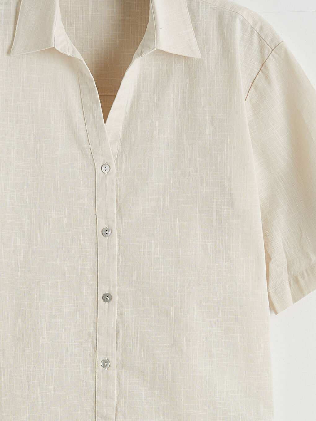 Oversize Linen-Look Women's Shirt-6