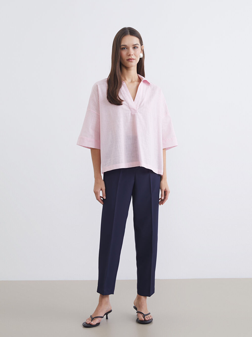 Blouse Oversize à Col Chemise-1