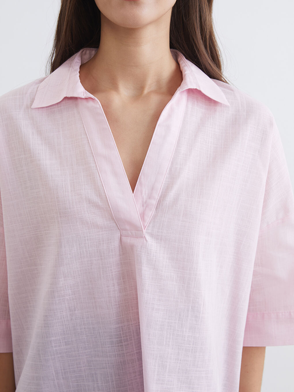 Blouse Oversize à Col Chemise-2