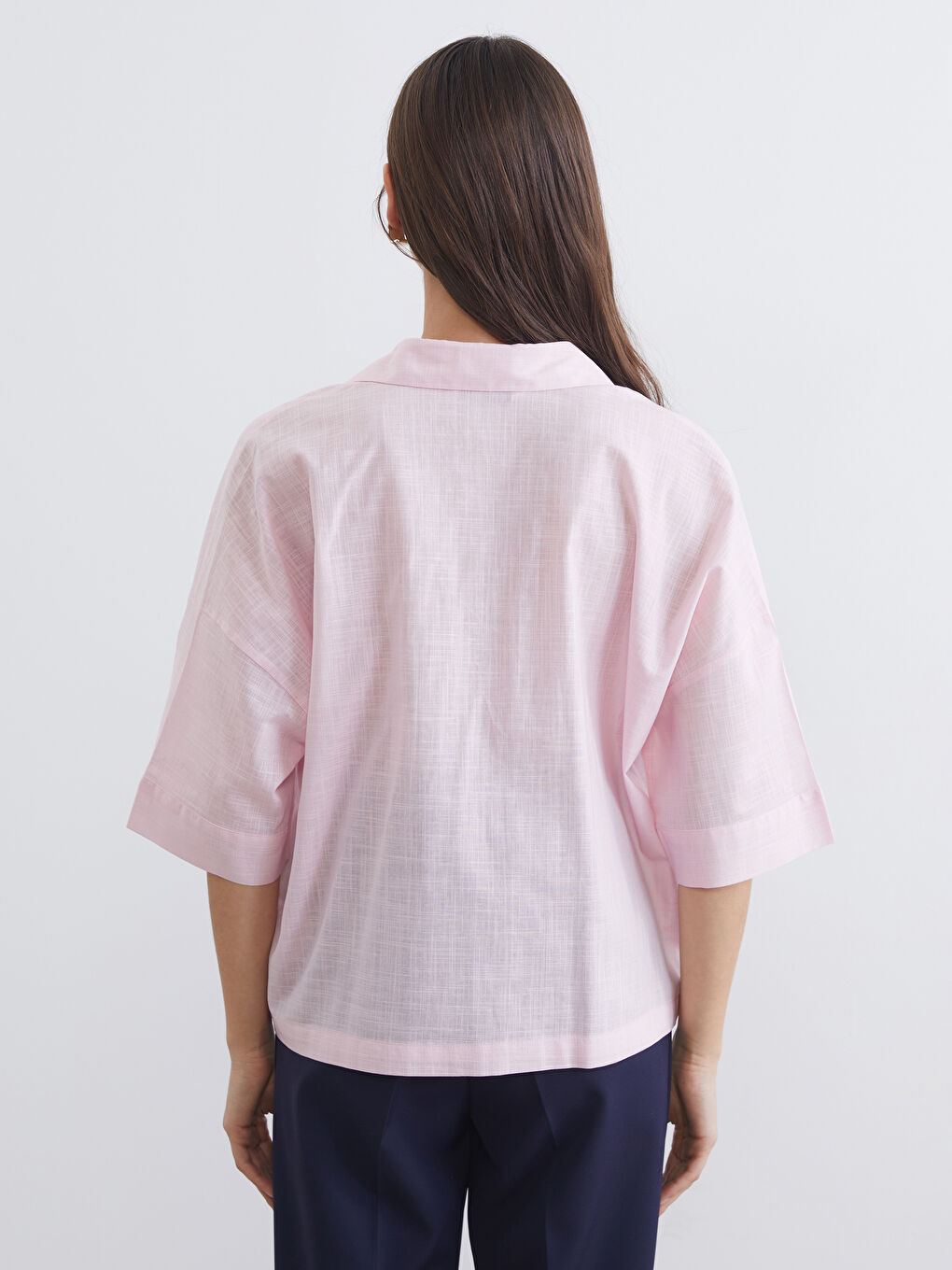 Blouse Oversize à Col Chemise-3
