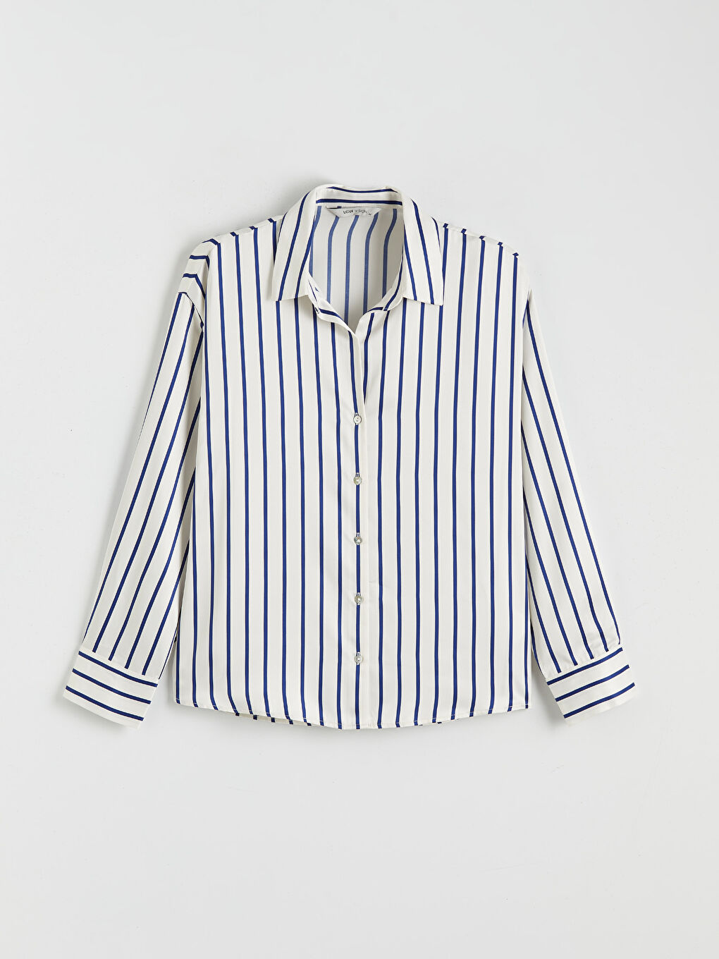 Striped Oversize Satin Women's Shirt-4