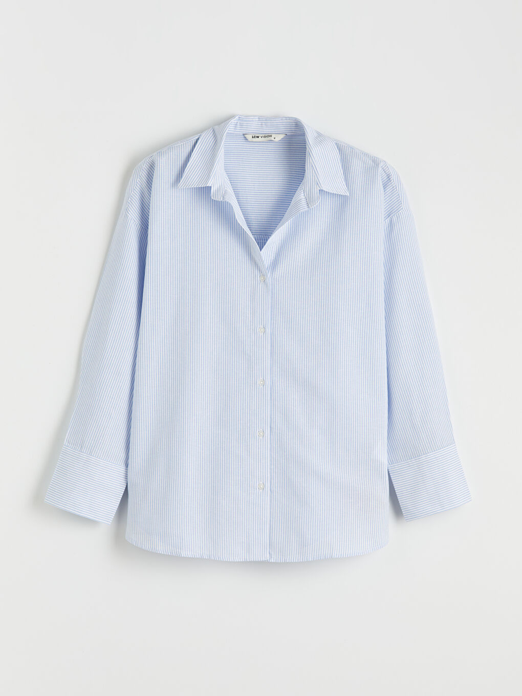 Striped Oversize Women's Oxford Shirt-4