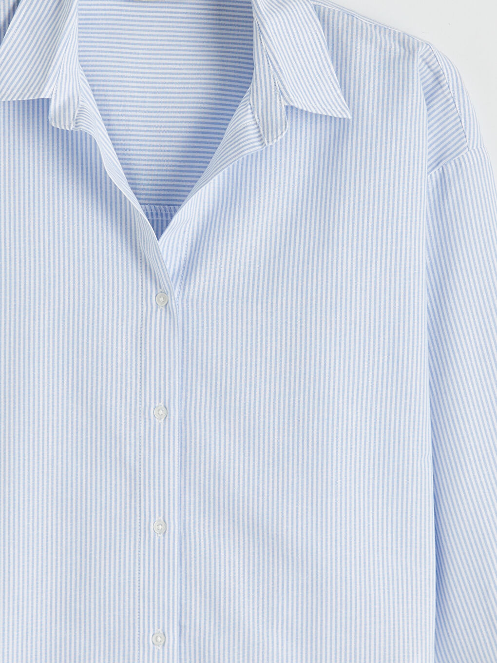 Striped Oversize Women's Oxford Shirt-5