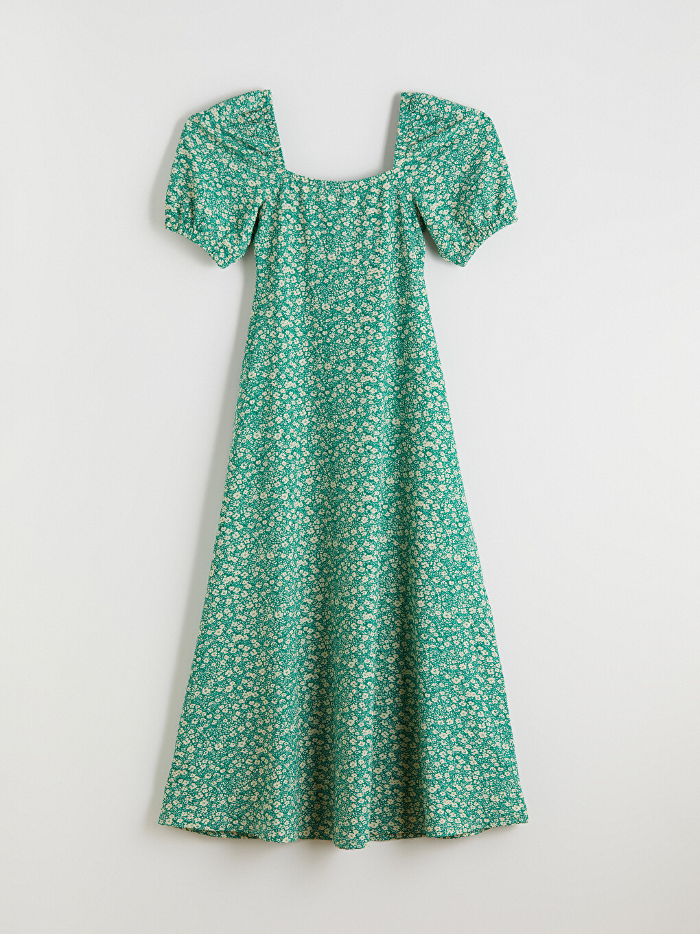 Robe Froncée À Encolure Cœur À Manches Bouffantes Florale-6