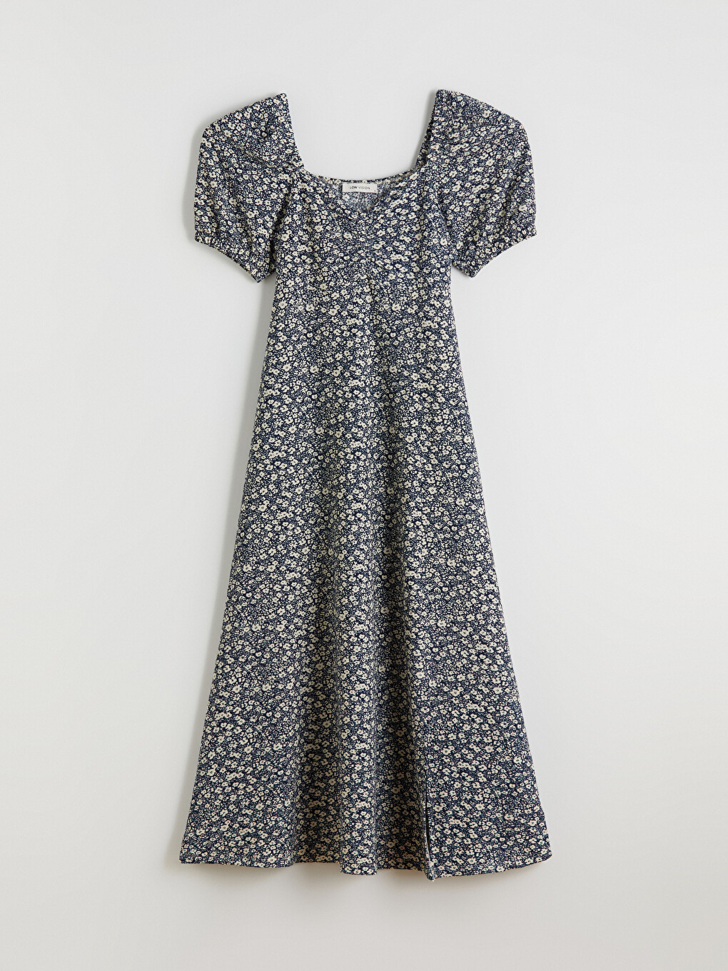 Robe Froncée À Encolure Cœur À Manches Bouffantes Florale-4