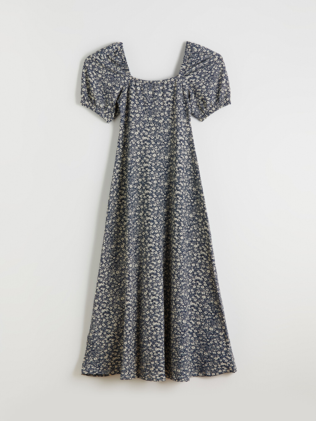 Robe Froncée À Encolure Cœur À Manches Bouffantes Florale-6