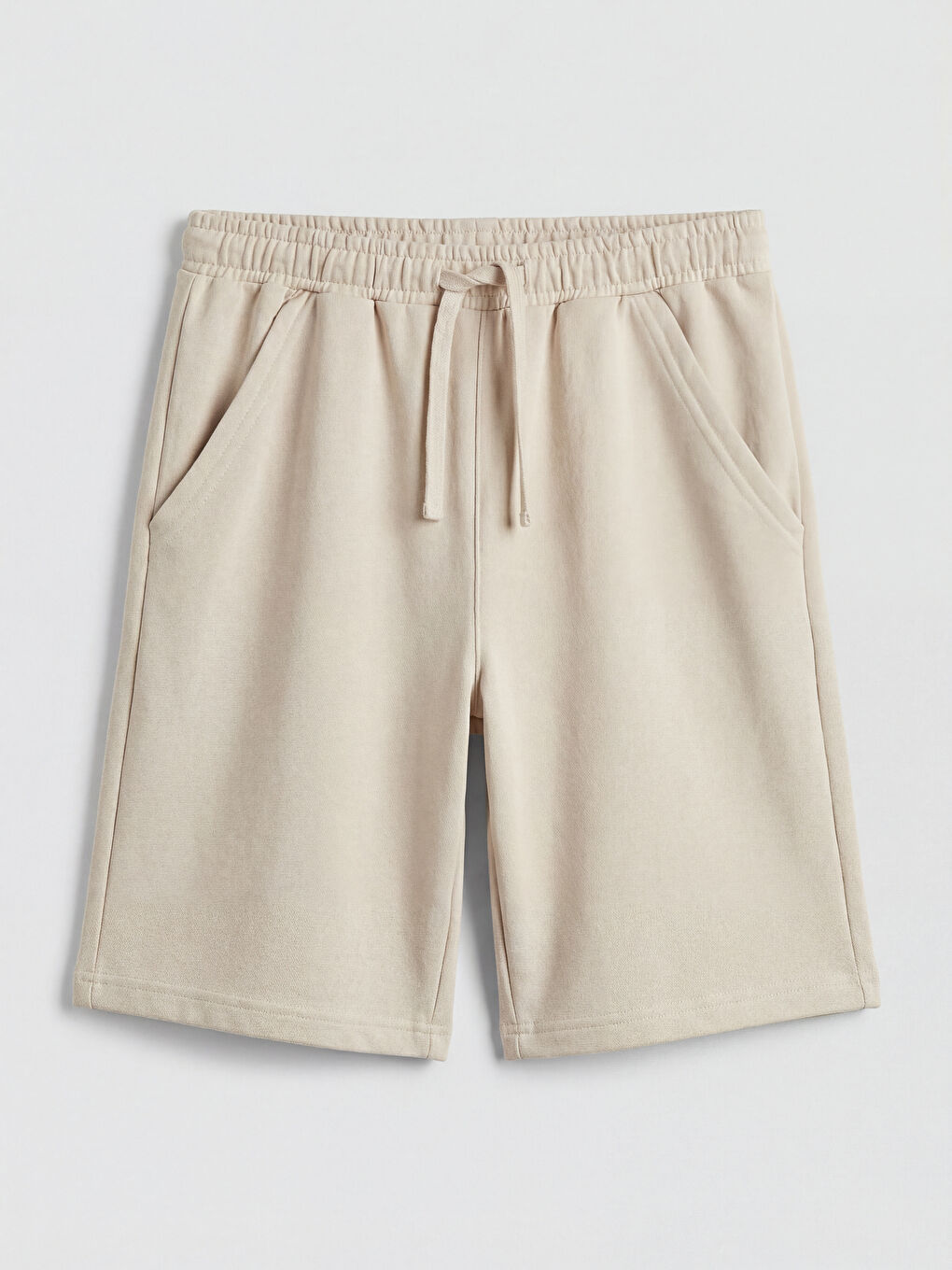 Bej Beli Lastikli Basic Erkek Çocuk Şort