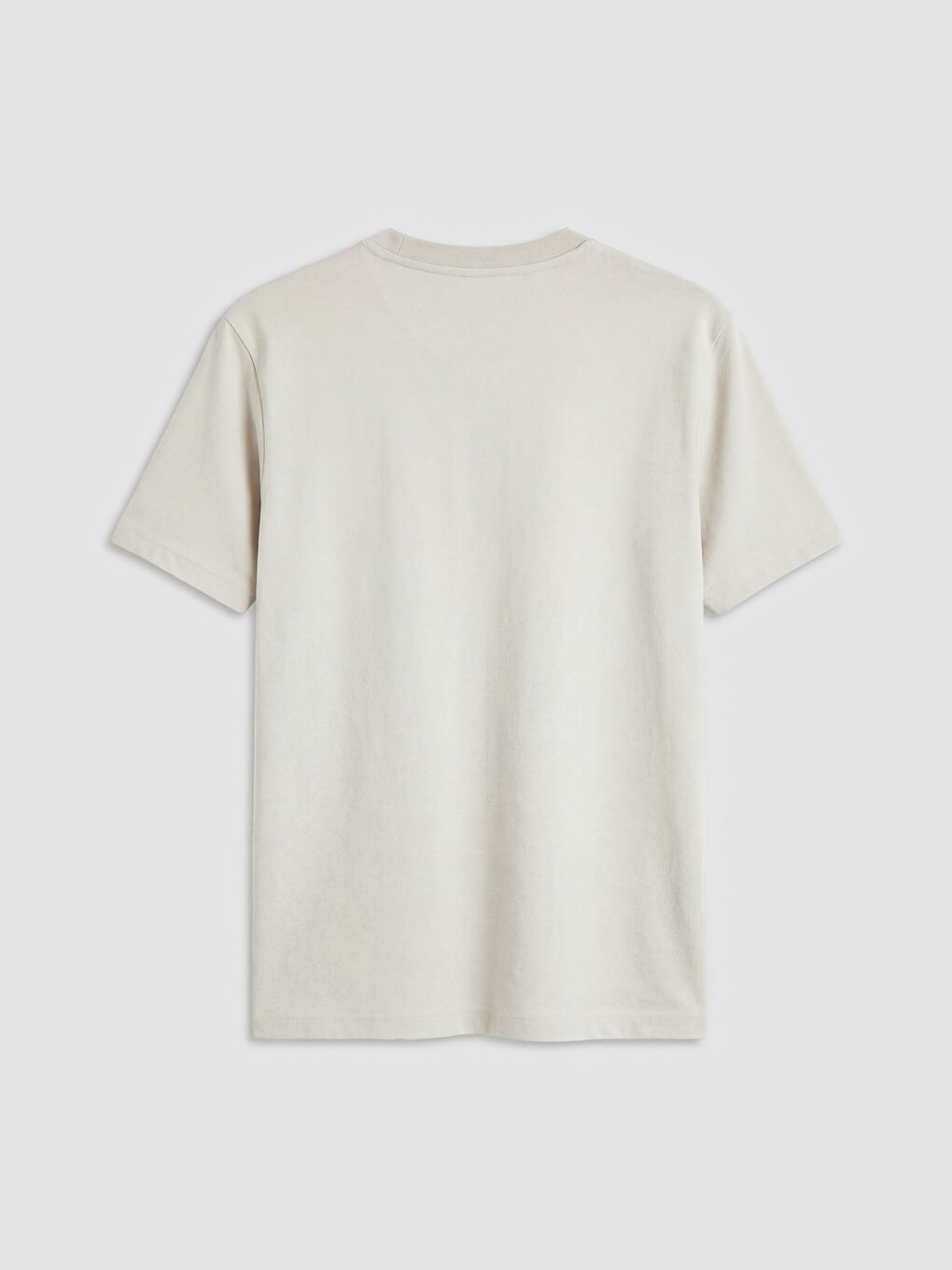 Bej Bisiklet Yaka Baskılı Erkek Tişört-1