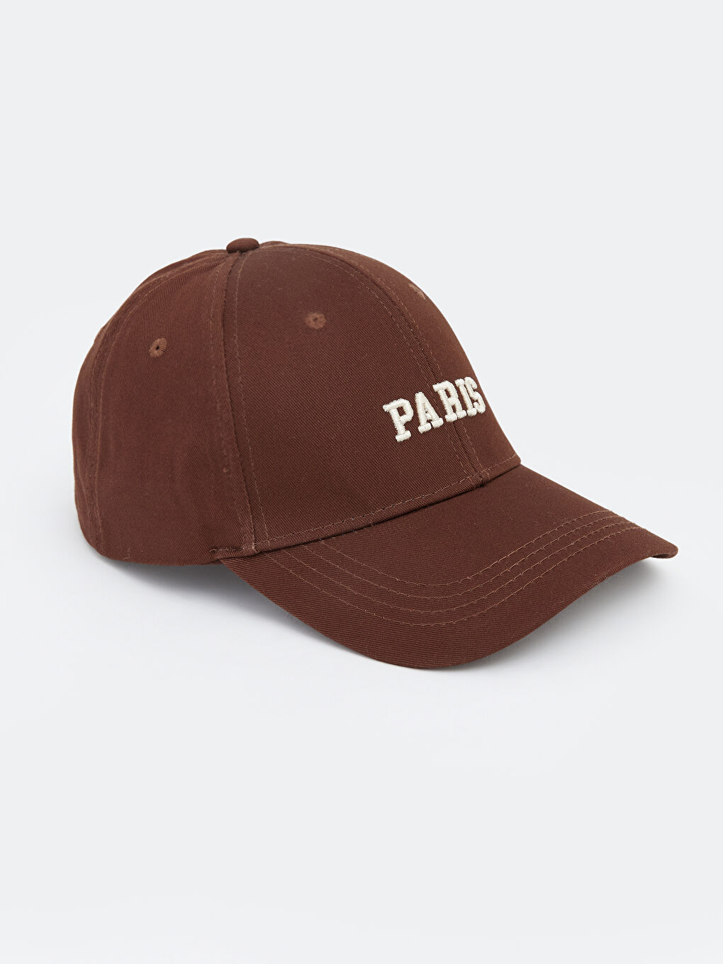 Kahverengi Paris Nakışlı Kadın Kep Şapka -1