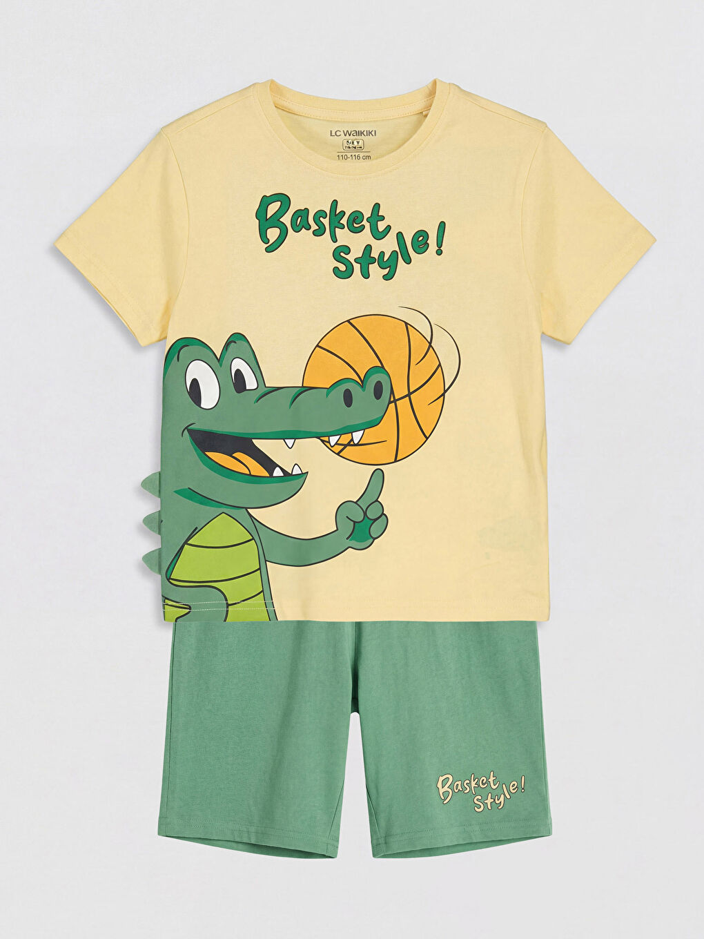 ბიჭების მოკლე პიჟამის ნაკრები მრგვალი საყელოთი