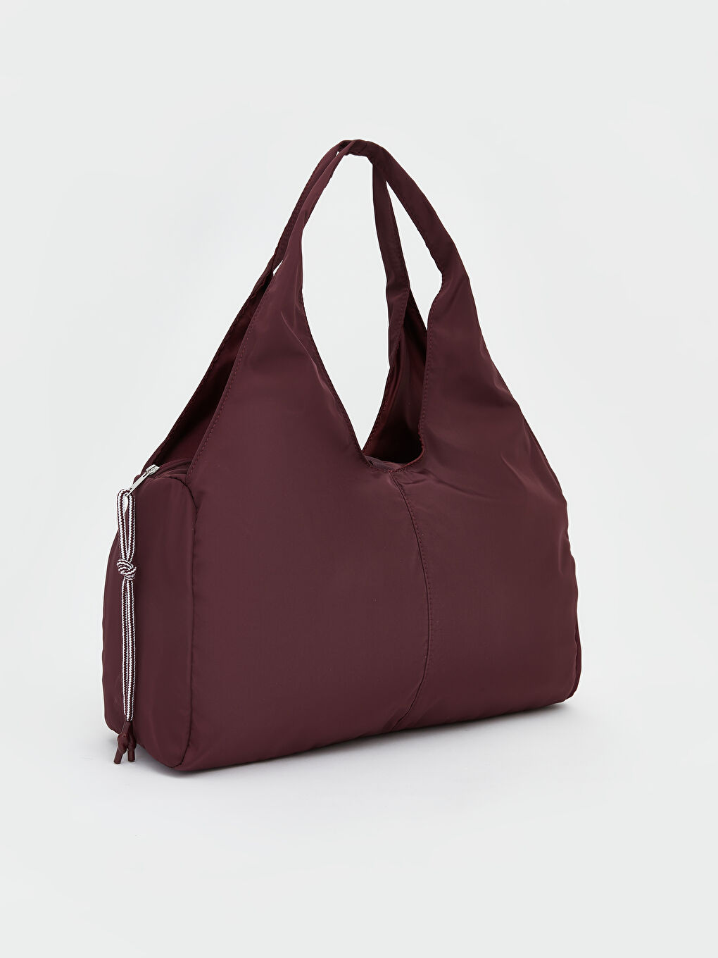 Bordo Fermuarlı Kadın Omuz Çantası-1