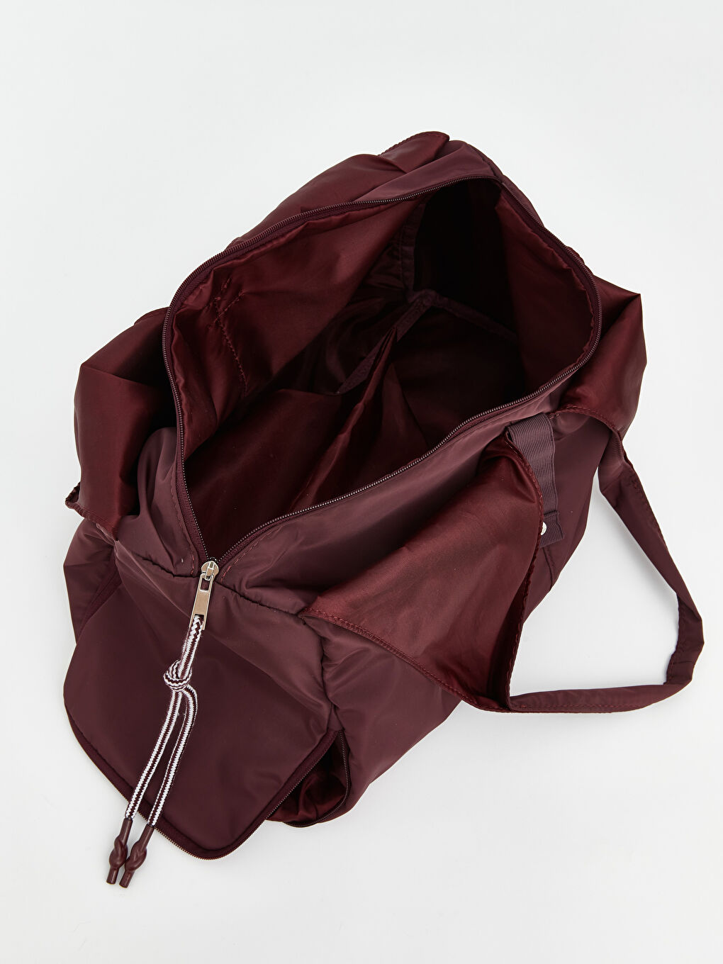 Bordo Fermuarlı Kadın Omuz Çantası-4