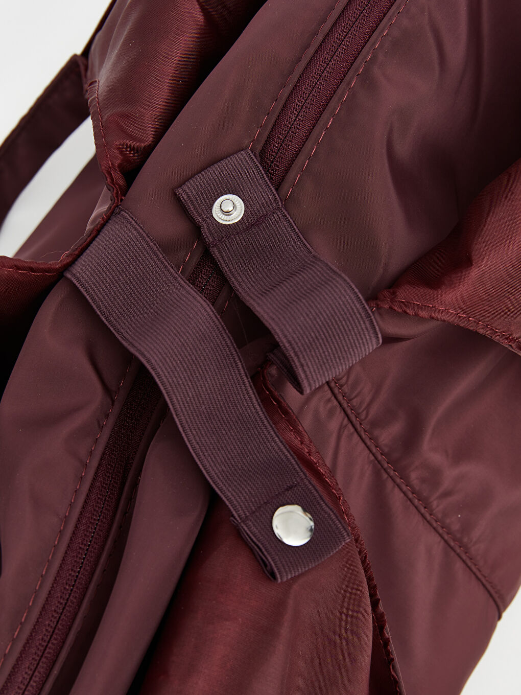 Bordo Fermuarlı Kadın Omuz Çantası-5