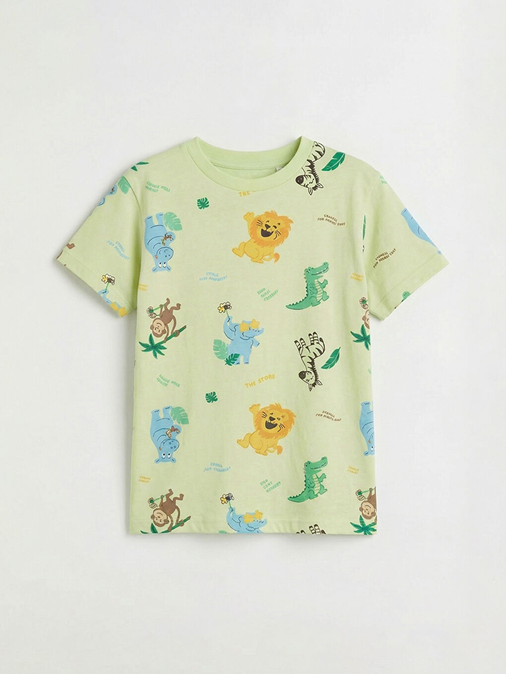 Yeşil Baskılı Erkek Çocuk Şortlu Pijama Takımı-1