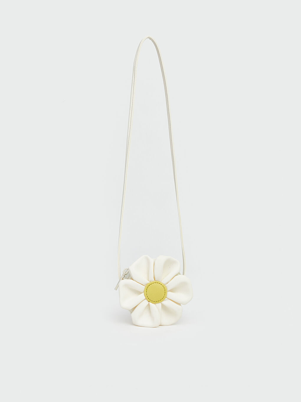 Beyaz Çiçek Figürlü Kız Bebek Omuz Çantası