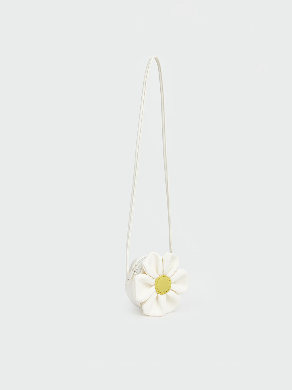 Beyaz Çiçek Figürlü Kız Bebek Omuz Çantası-1