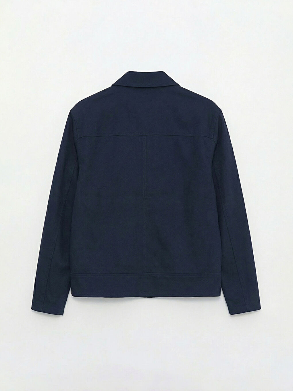 Lacivert Gabardin Rahat Kalıp Gömlek Yaka Erkek Mont-6