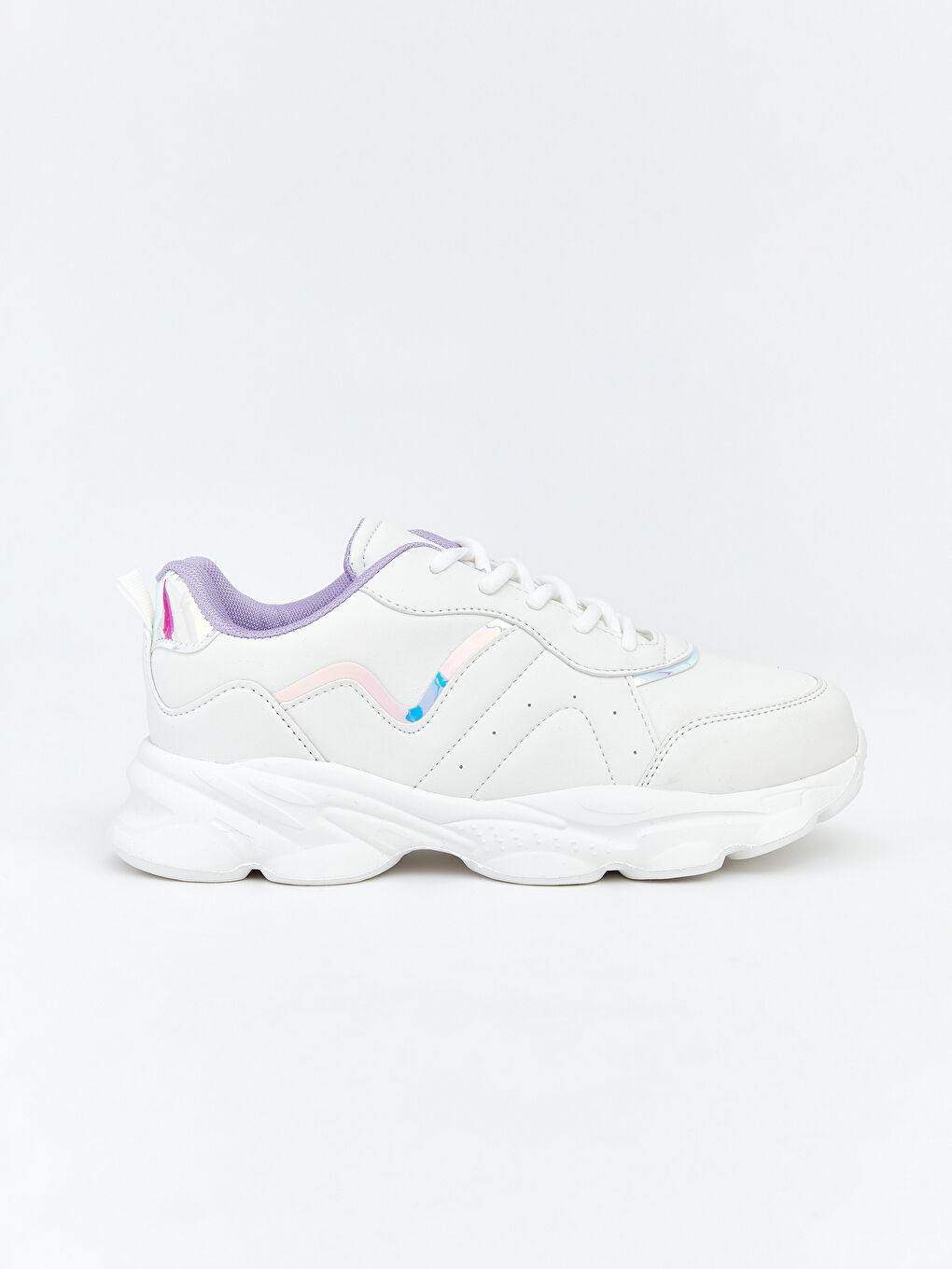 Beyaz Bağcıklı Kız Çocuk Spor Ayakkabı-1