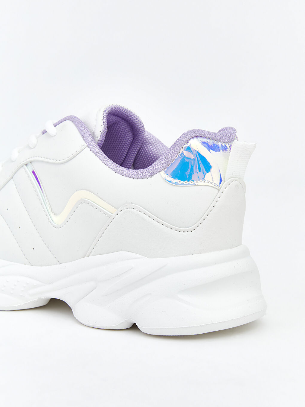 Beyaz Bağcıklı Kız Çocuk Spor Ayakkabı-4