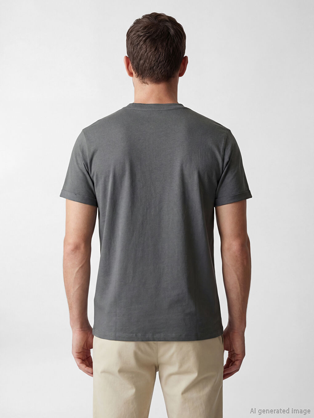 تي شيرت رجالي بقصة ضيقة وياقة دائرية-3