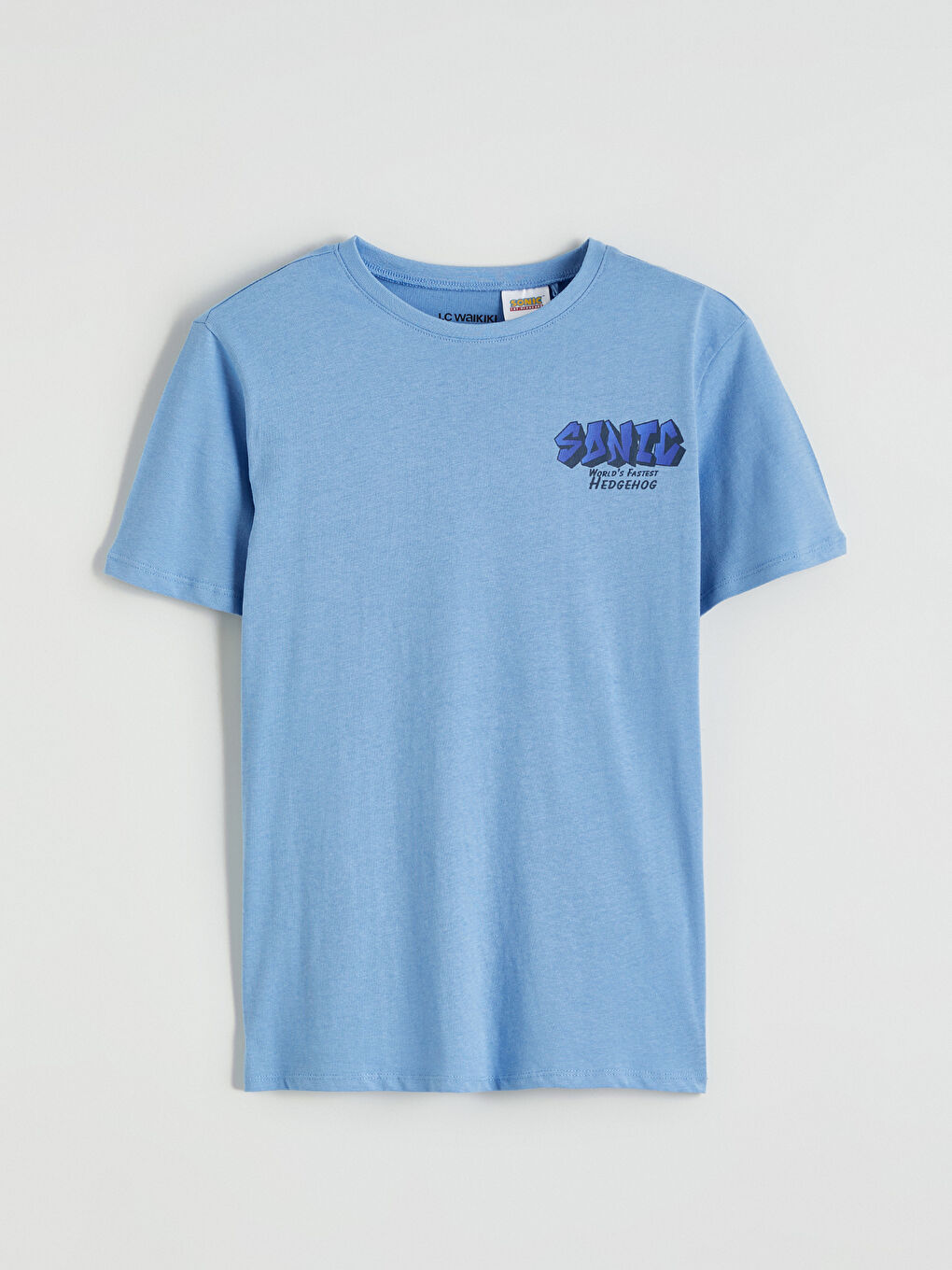 Mavi Sonic Baskılı Erkek Çocuk Şortlu Pijama Takımı-1