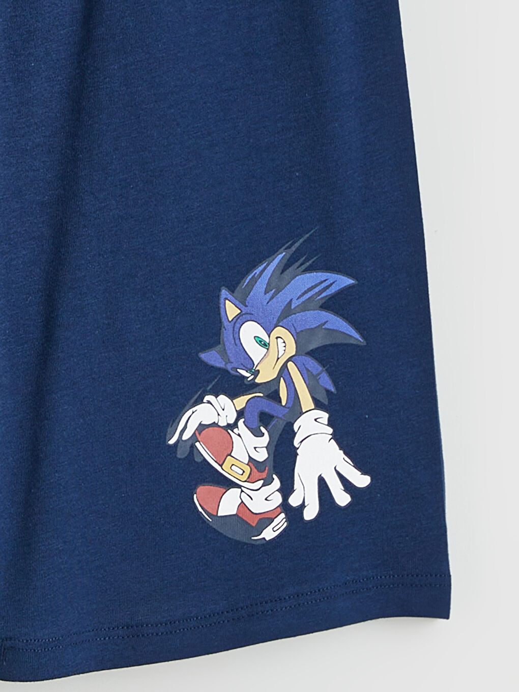 Mavi Sonic Baskılı Erkek Çocuk Şortlu Pijama Takımı-5