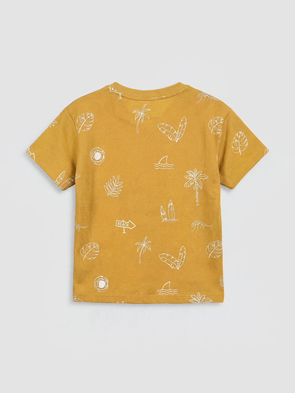 дөңгелек жағалы принтті ұлдарға арналған футболка-1