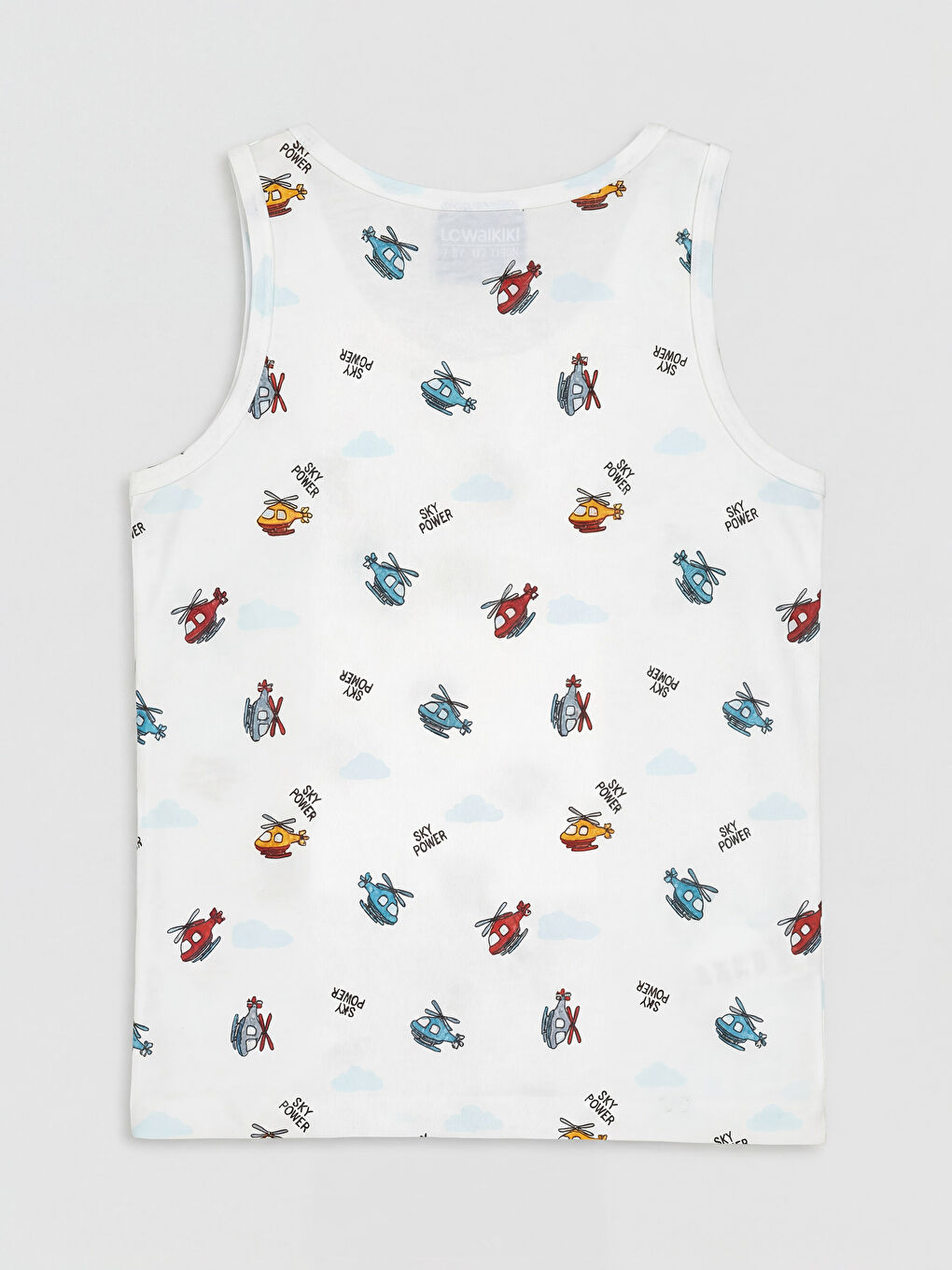 Beyaz Bisiklet Yaka Erkek Çocuk İç Giyim Atlet-1