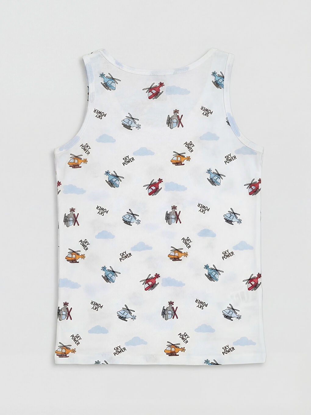 Beyaz Bisiklet Yaka Erkek Çocuk Atlet-1