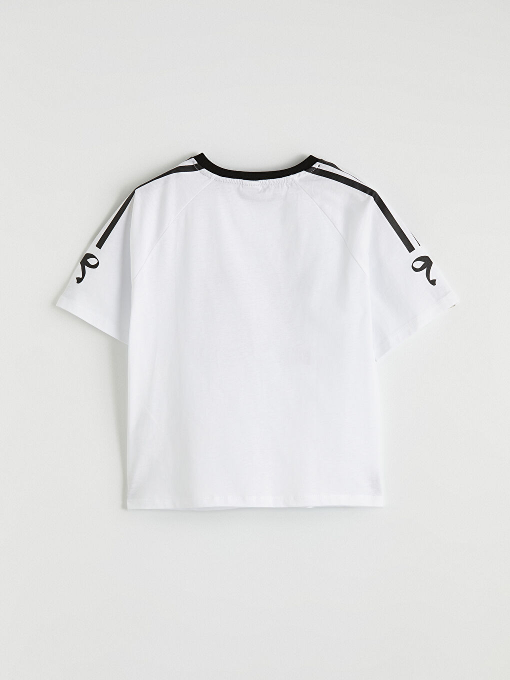 Beyaz Baskılı Kız Çocuk Tişört-2