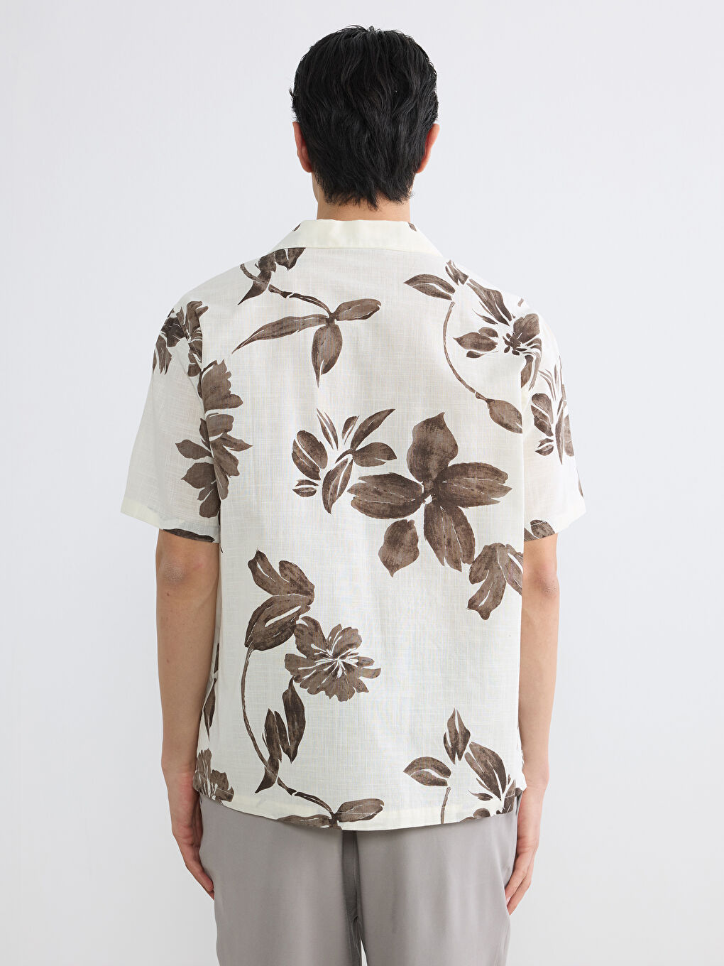 Cămașă Bărbați cu Guler Resort cu Imprimeu Floral-3