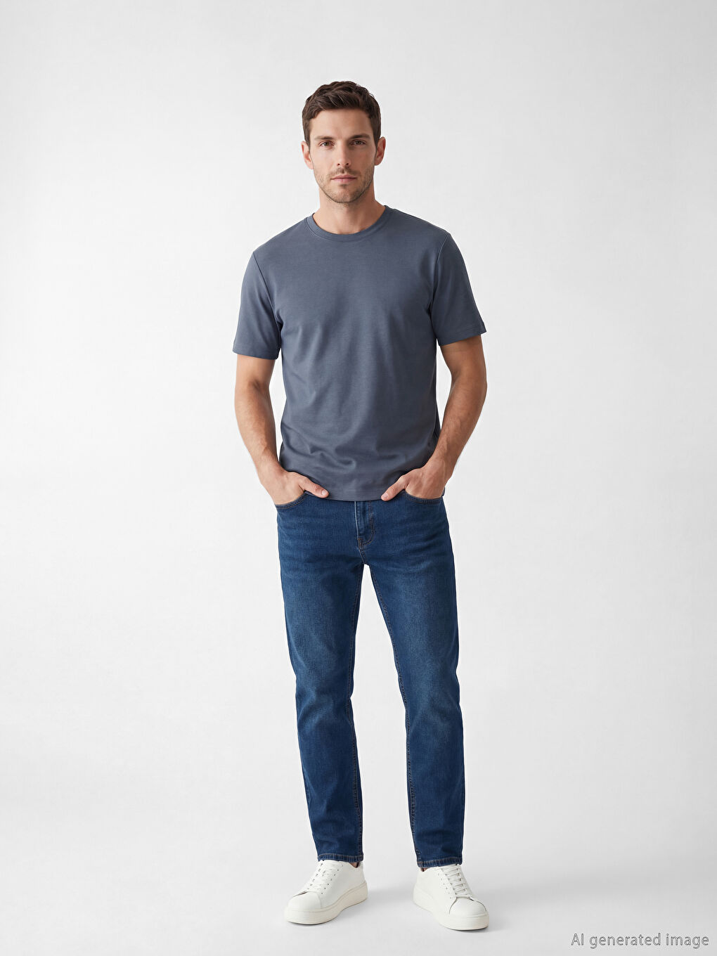 تي شيرت رجالي بياقة دائرية-1