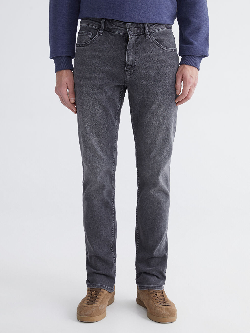Gri 750 Slim Fit Erkek Jean Pantolon-1