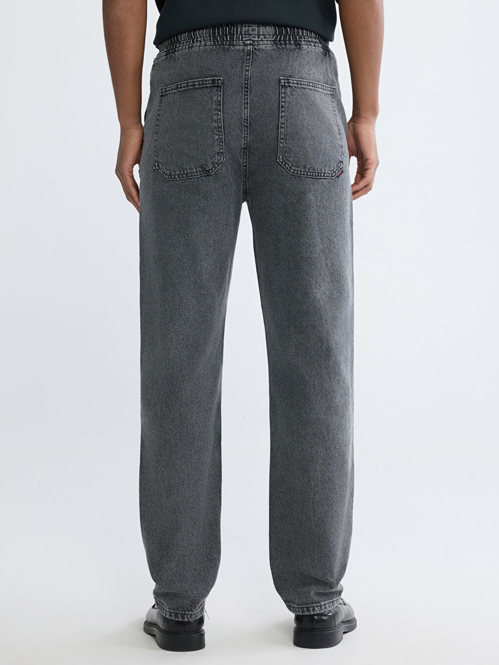 Antrasit Baggy Fit Erkek Jean Pantolon-3