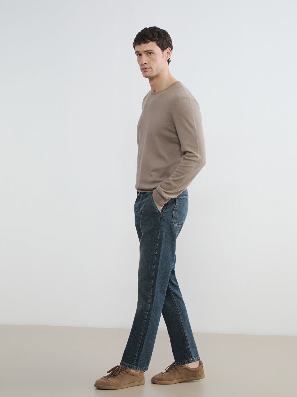 Yeşil Straight Fit Erkek Jean Pantolon