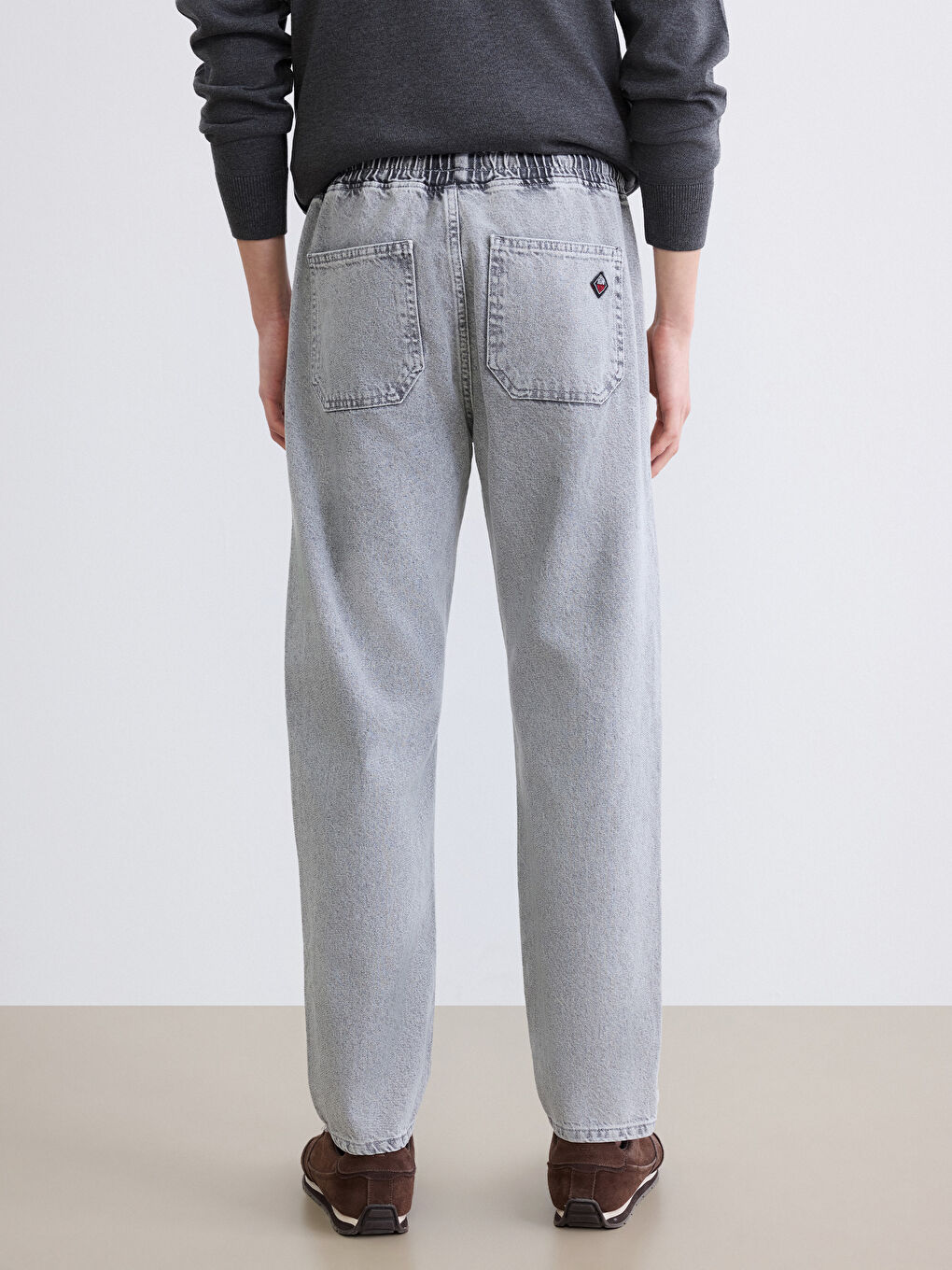 Gri Straight Fit Erkek Jean Pantolon-3