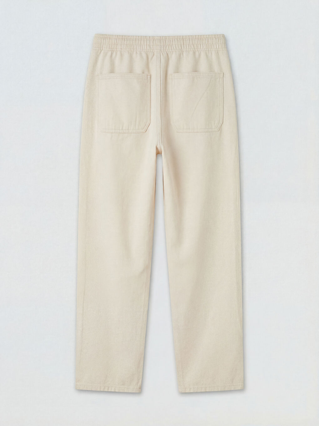 Bej Baggy Fit Erkek Jean Pantolon-1