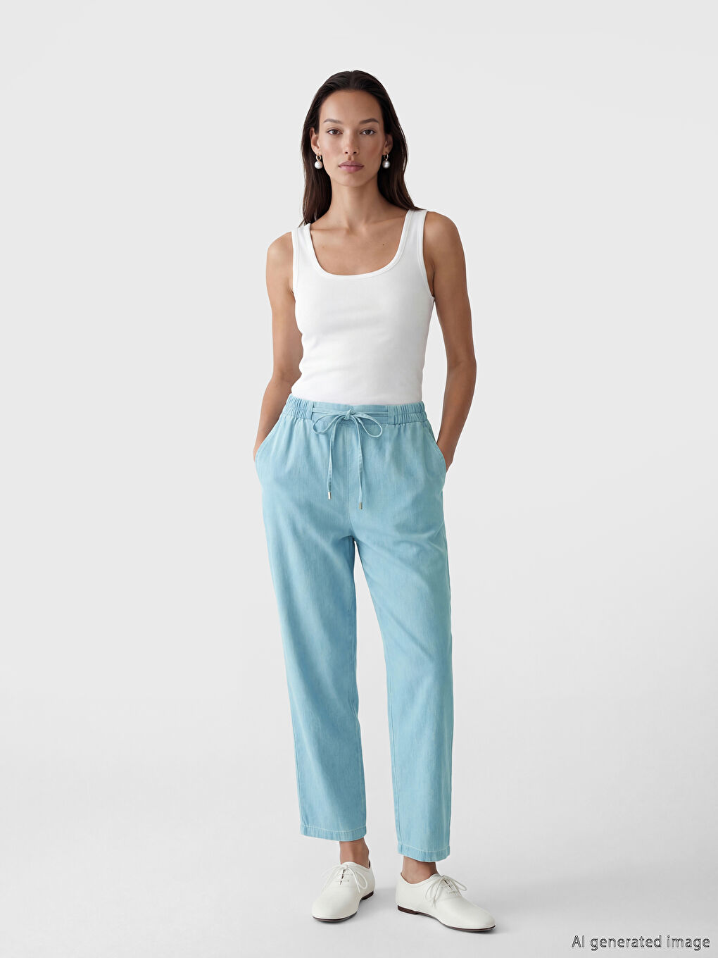 Elastic Waist Mom Fit Women's Jeans