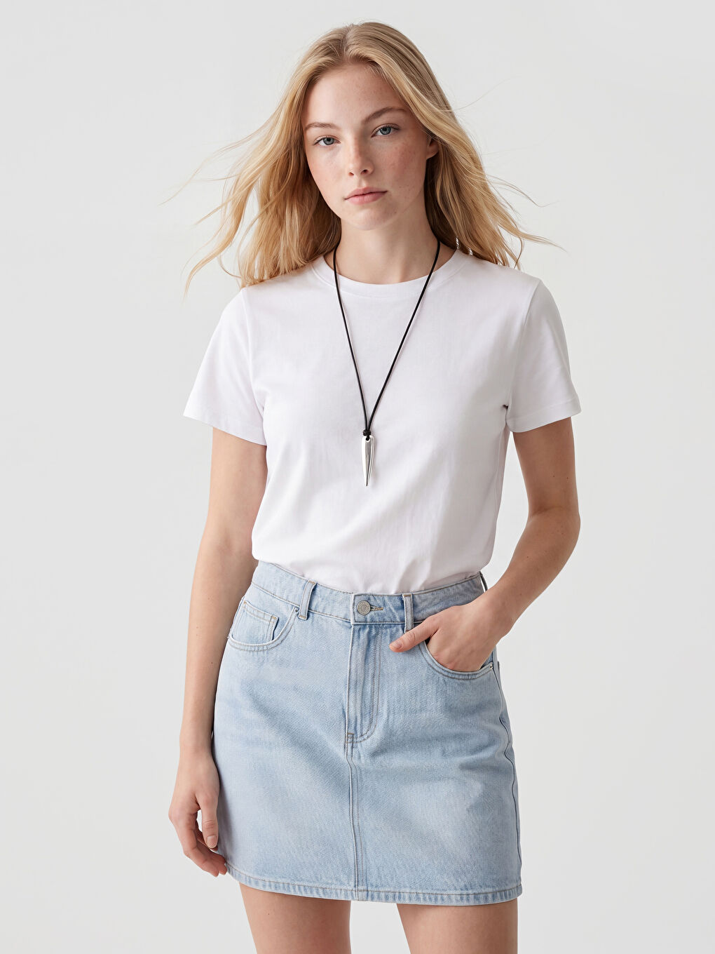 Regular Fit Mini Denim Skirt