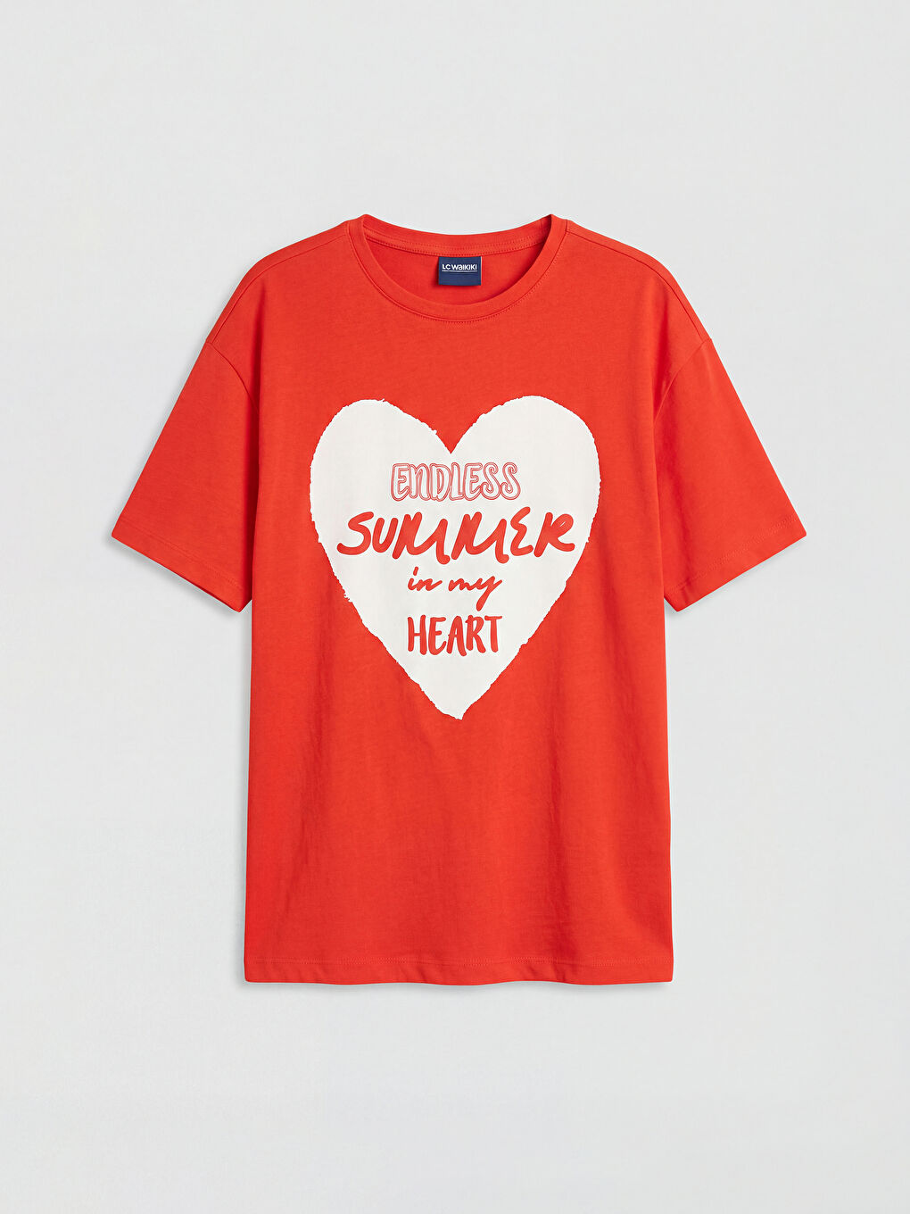 Ekru Bisiklet Yaka Baskılı Kız Çocuk 2'li Tişört-1