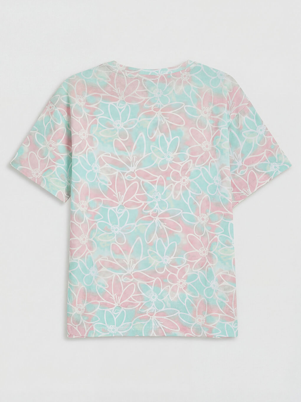 Pembe Bisiklet Yaka Desenli Kız Çocuk 2'li Tişört-4