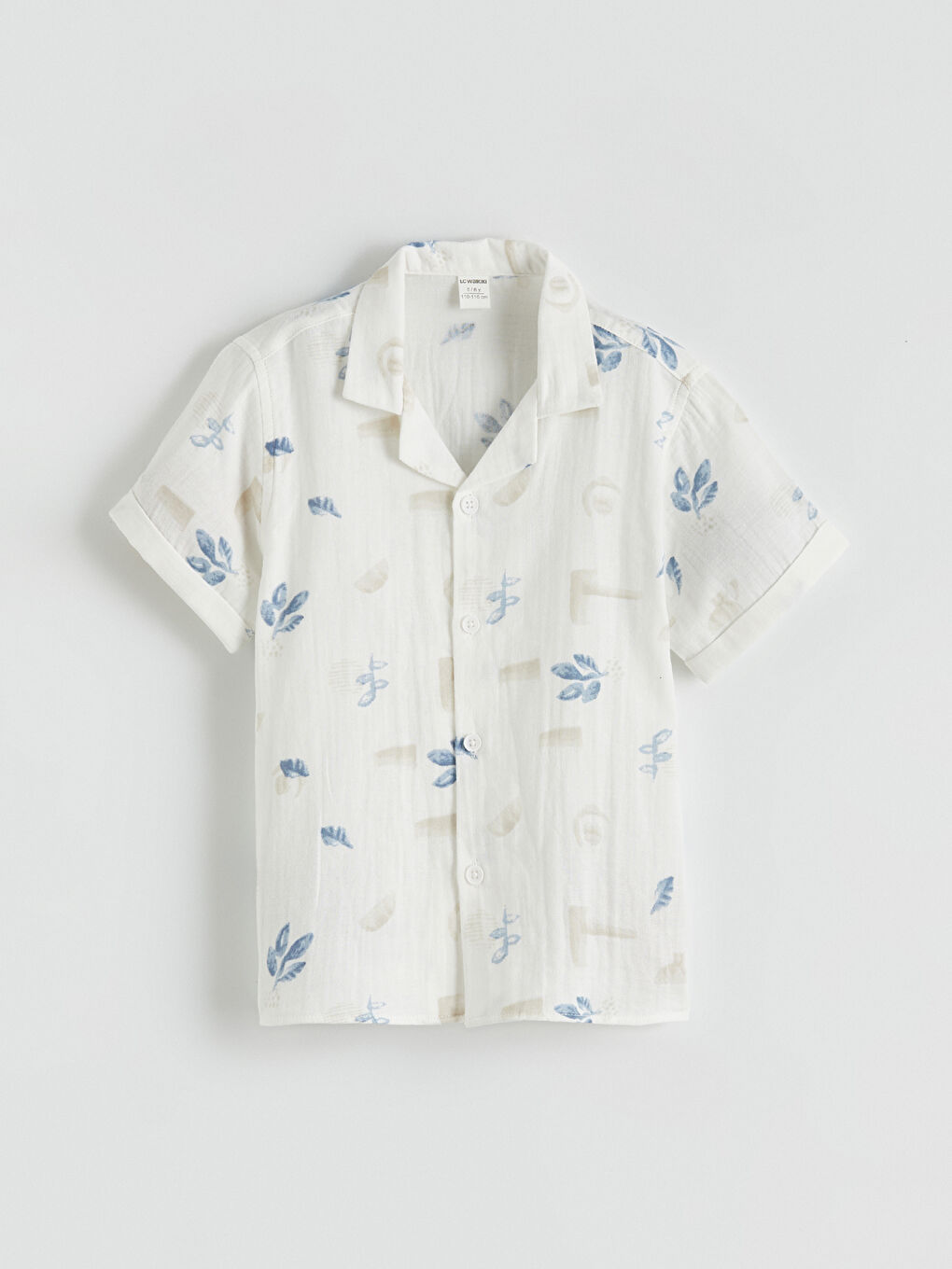 Patterned Poplin Shirt for Boys