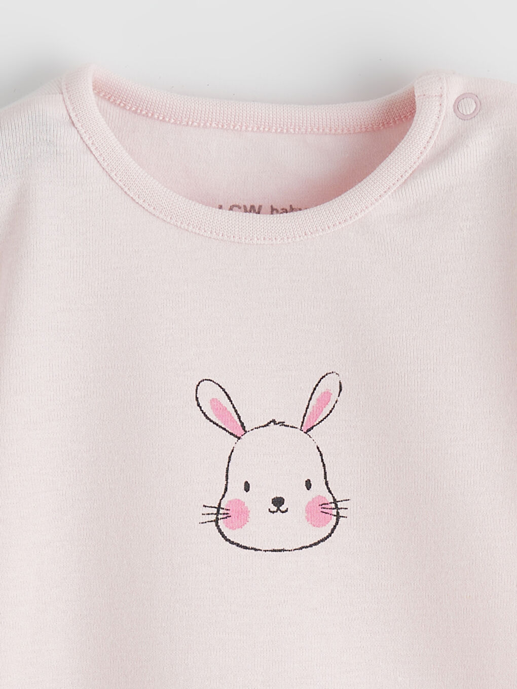 Ekru Tavşan Baskılı Kız Bebek Çıtçıtlı Body 3'lü-5