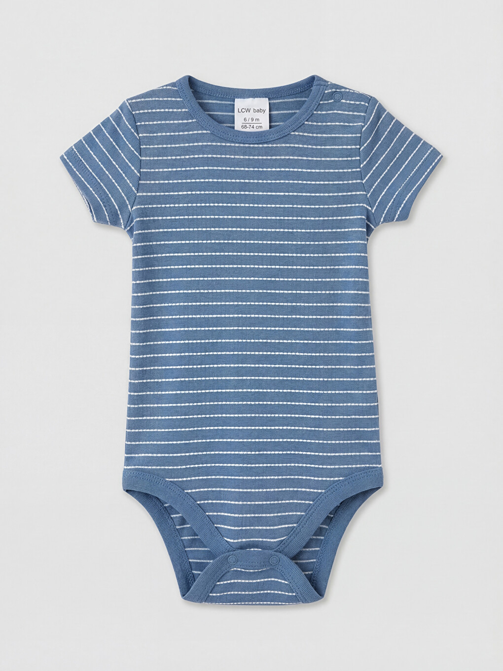 Mavi Çizgili Erkek Bebek Çıtçıtlı Body
