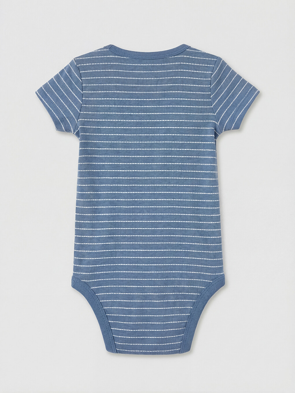 Mavi Çizgili Erkek Bebek Çıtçıtlı Body-1