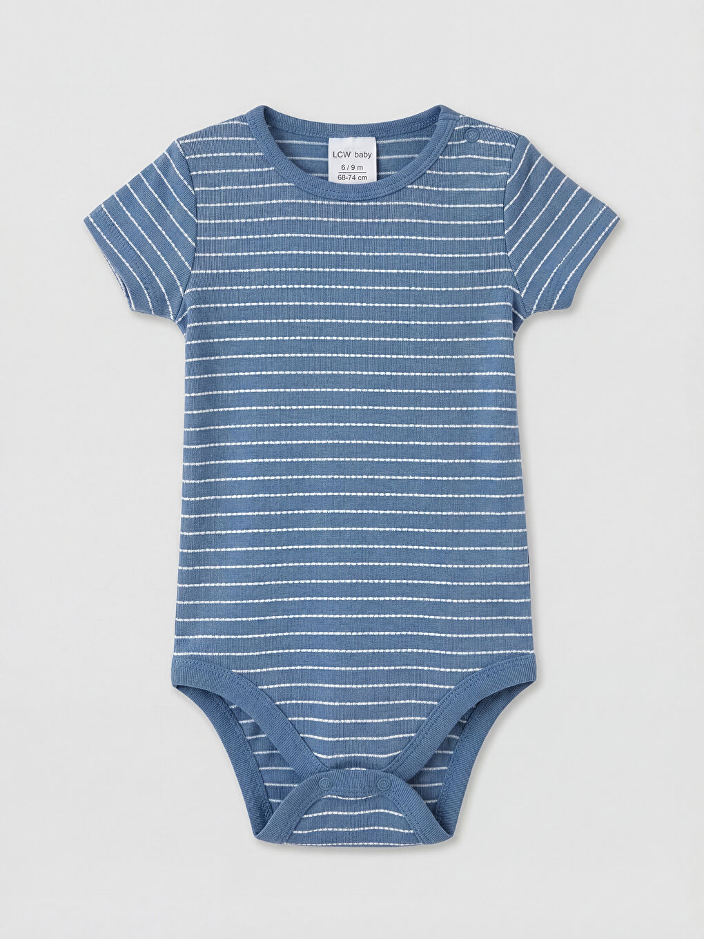 Mavi Desenli Erkek Bebek Kısa Kollu Çıtçıtlı Body 3'lü-1