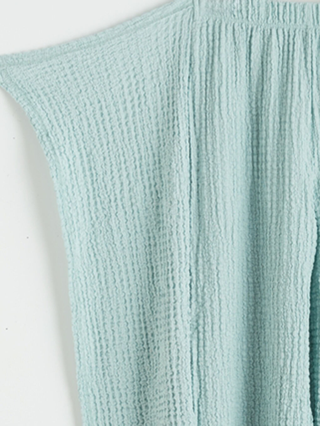 Mavi Beli Lastikli Bağlama Detaylı Kız Çocuk Pantolon-1